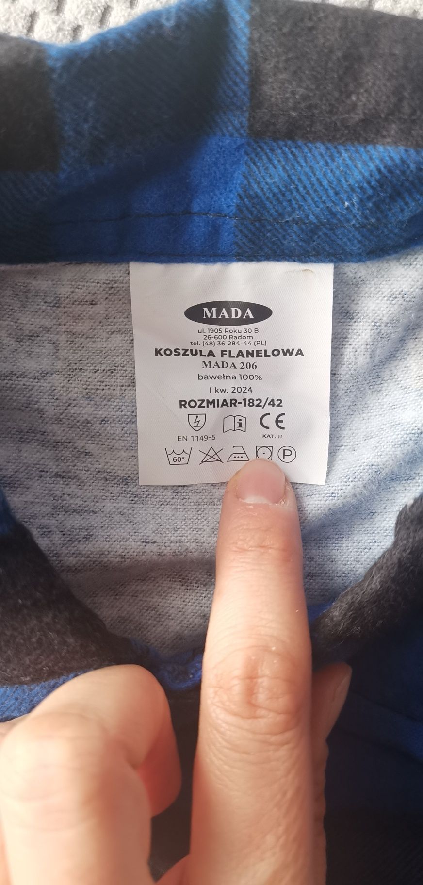 Męska koszula flanelowa 100% bawełna rozm. 182/42 / Mada