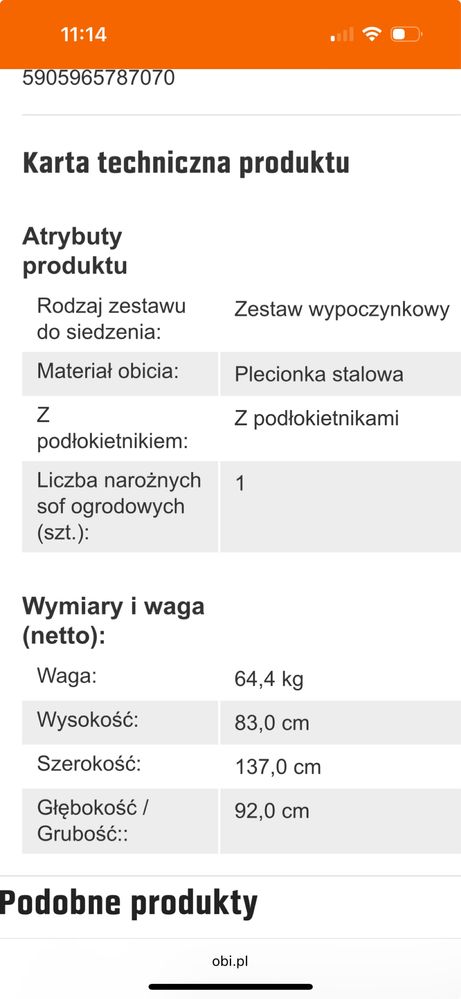 Zstaw mebli ogrodowych
