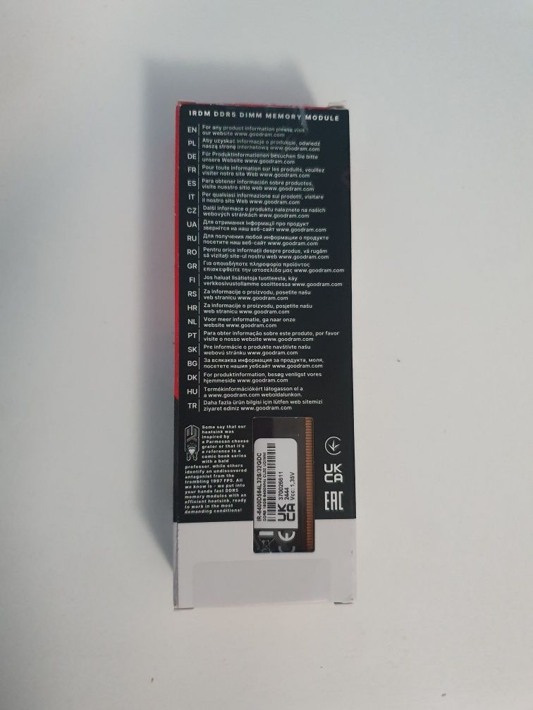 Pamięć RAM GoodRam IRDM DDR5 32 Gb 6400 Mhz CL32 UDIMM SR