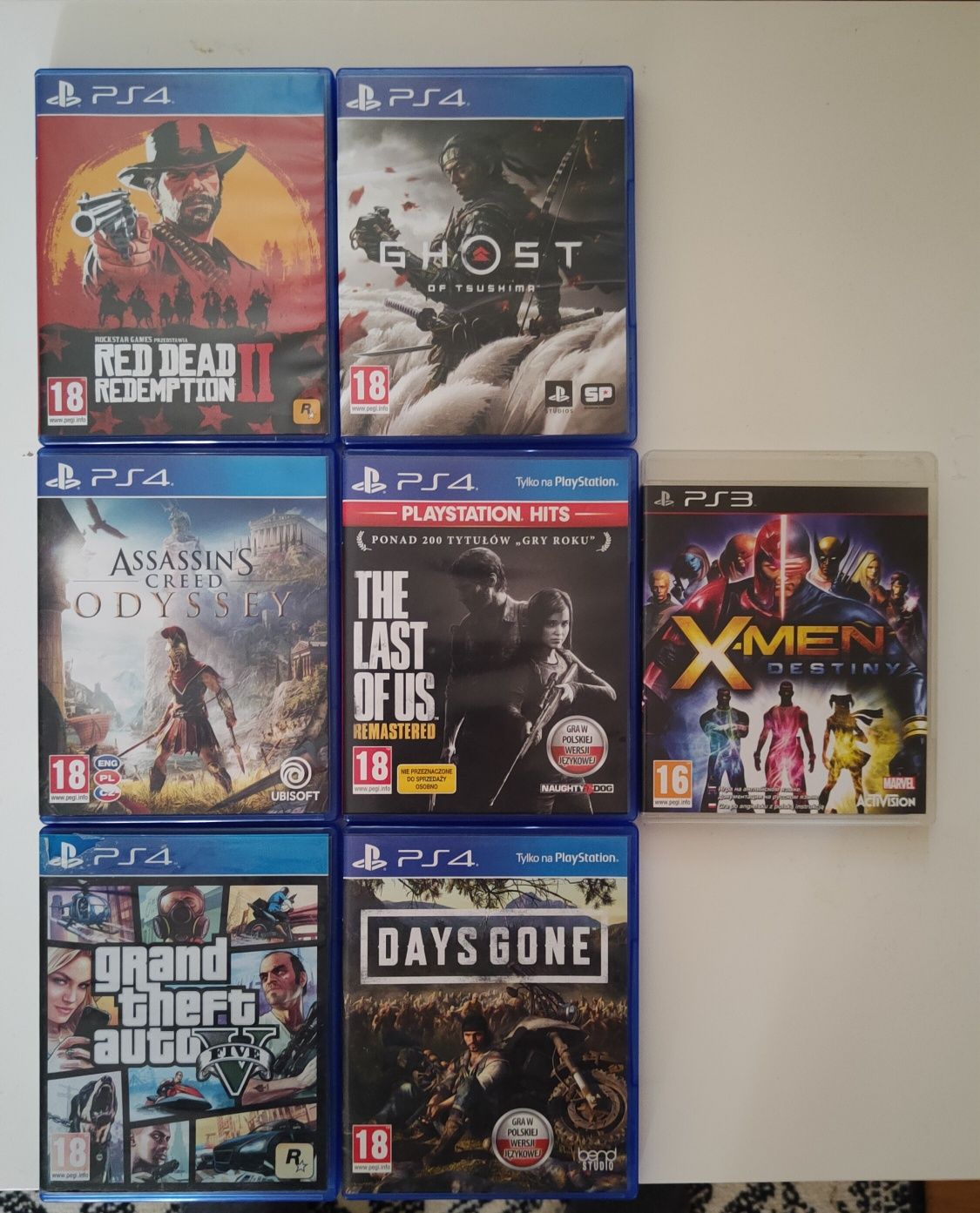 Gry PS4 GTAV, Red dead redemption, The last of Us I inne