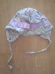 Kapelusz kapelusik wiązany kwiaty 44 cm