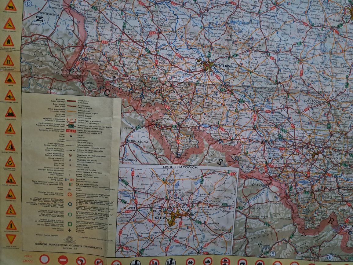 Mapa Samochodowa Polski Z 1975 Roku – Historyczna