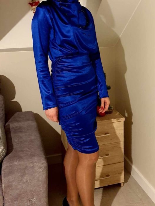 Sukienka niebieska na sylwester rozmiar37