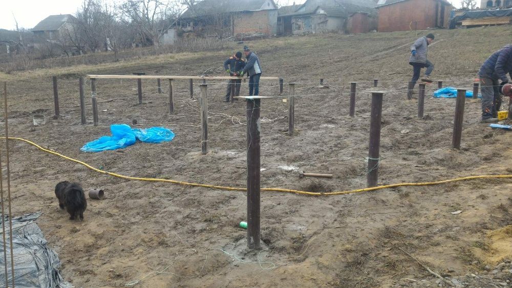 Сваи винтовые однвитковые (гвинтові палі, геошуруп) МОНТАЖ, НАЛИЧИЯ