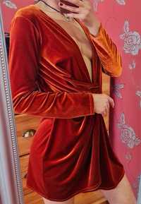 Платье бархатное Missguided, M, с длинными рукавами