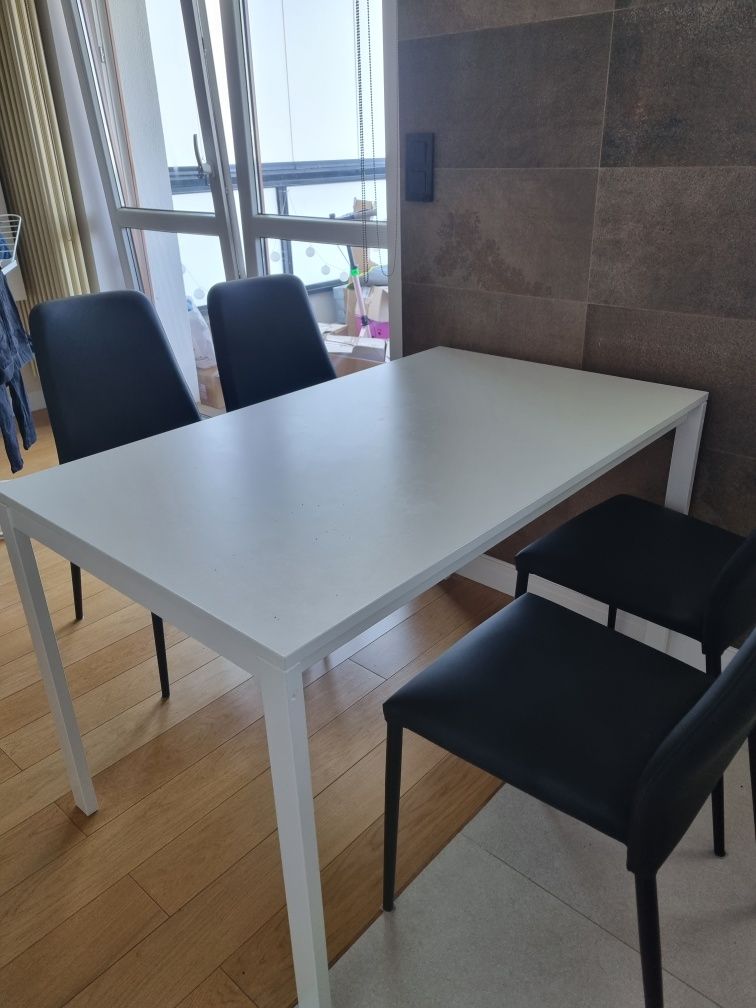 Stół biały drewniany 75x125 cm