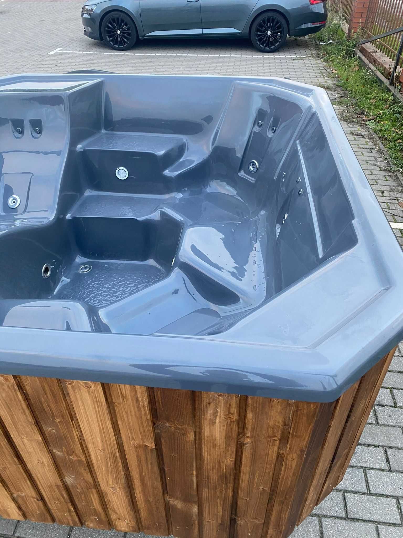 Balia bania hot tub jacuzzi drewno ogrodowe całoroczne opalane drewnem