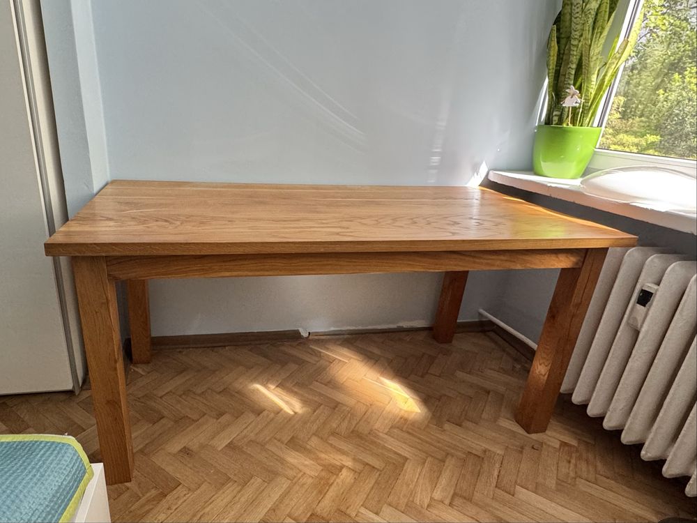 Stół/biurko z litego dębu, 155x75 cm