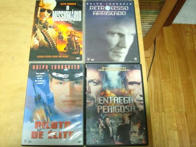 8 dvds originais dolph lundgren,piloto de elite ,comando de resgate