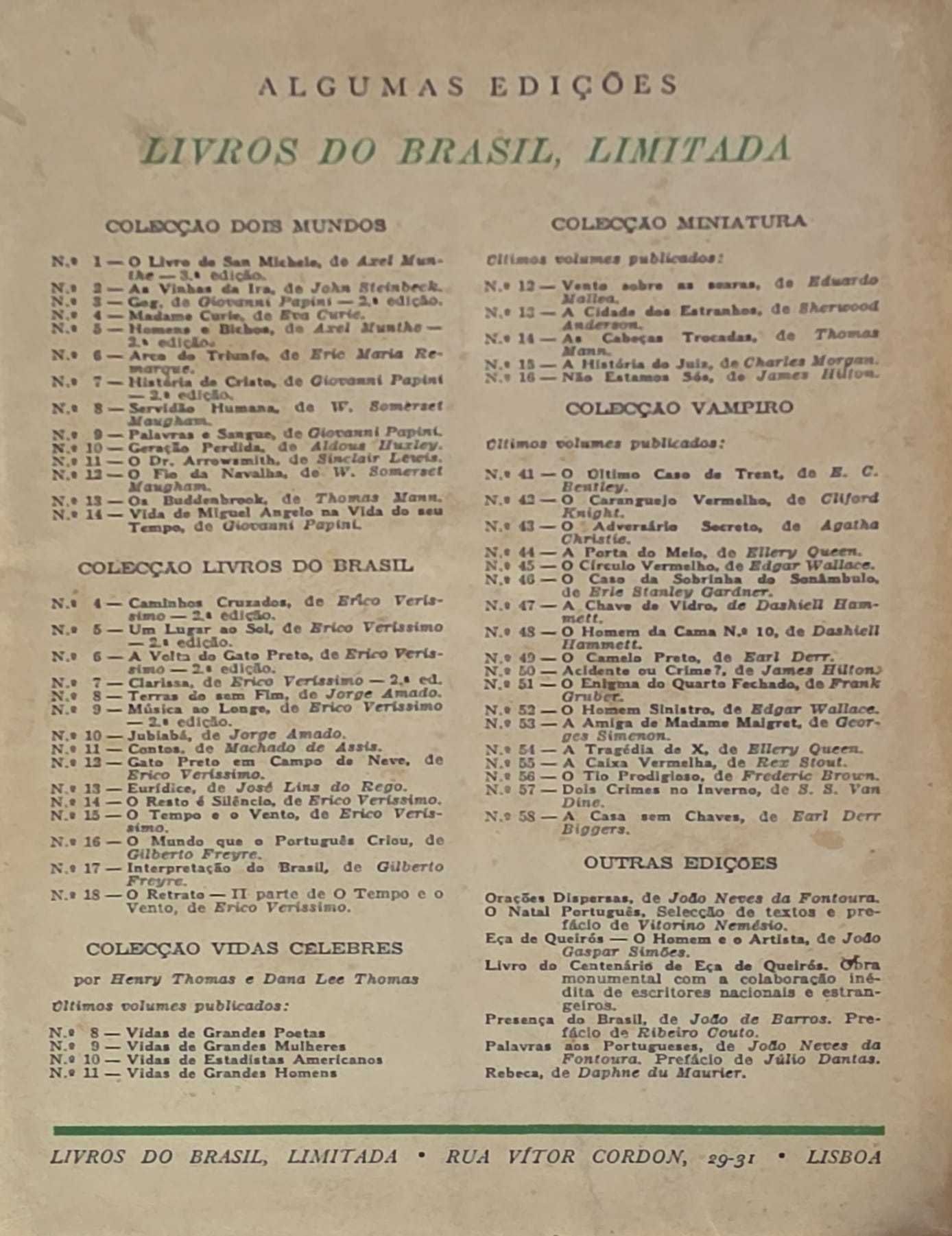 LIVRO - Olhai os Lírios do Campo -  Érico Veríssimo REF: PAR2