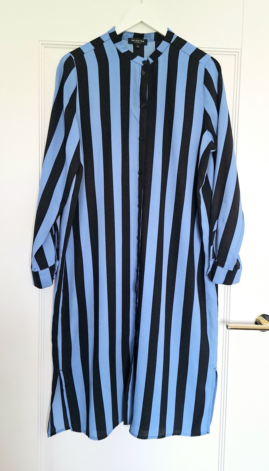 Sukienka midi koszulowa 40 L paski pants Selected femme luźna na guzik