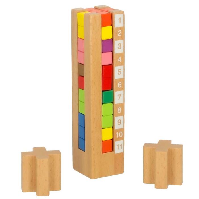 Drewniane Klocki Edukacyjne Montessori Kolorowa Układanka Drewniana 3+