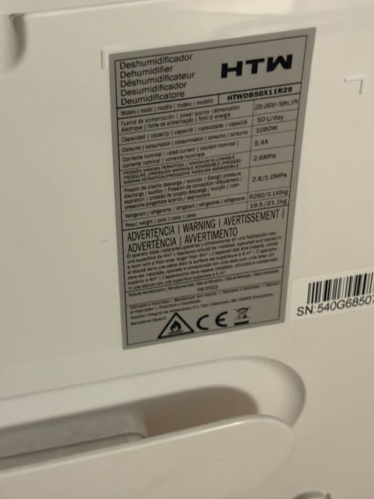 Desumidificador HTW 50 L/Dia