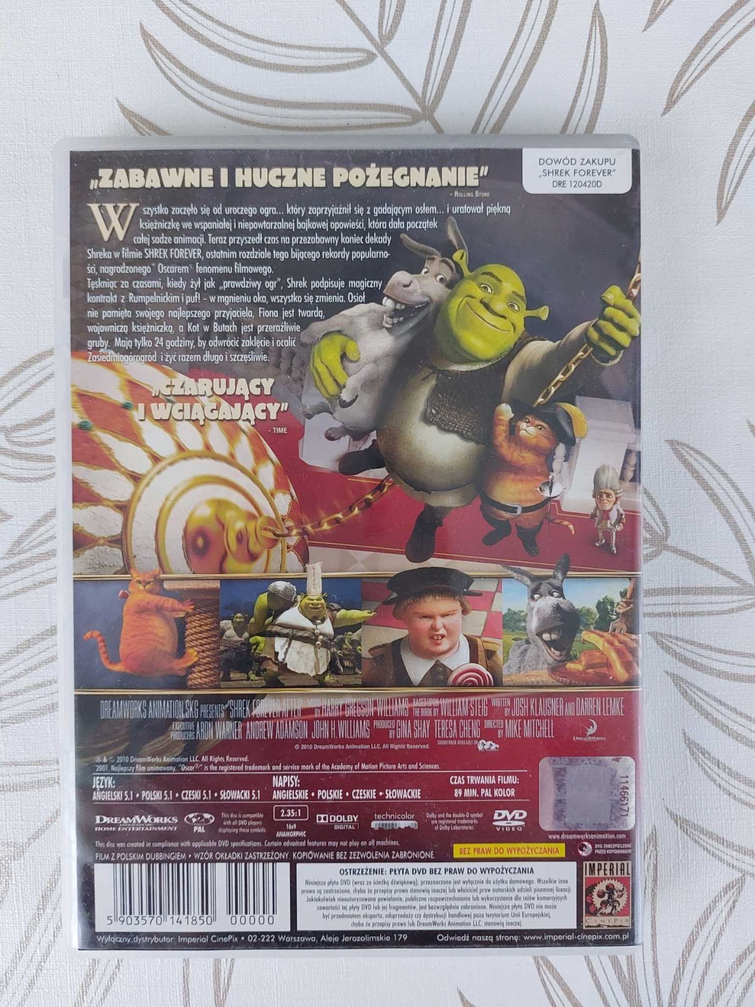 film "Shrek Forever ostatni rozdział" na DVD