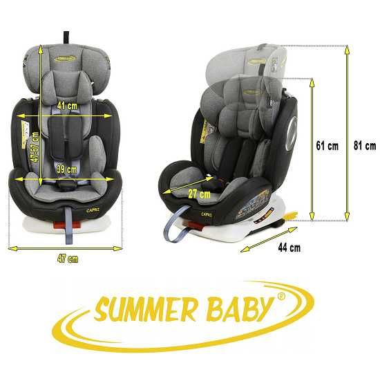 Nowy Fotelik Summer Baby CAPRI 0-36kg Isofix Obrotowy z Daszkiem