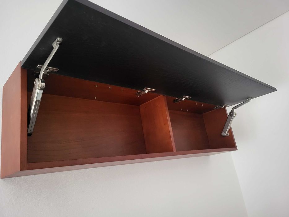 Módulo/Armário suspenso cerejeira wengue de linhas direitas tipo ikea