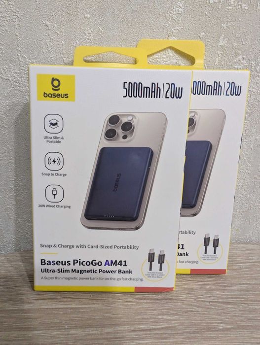 Повербанк Baseus PicoGo Ultra-Slim Magnetic 5000mAh 20w Black