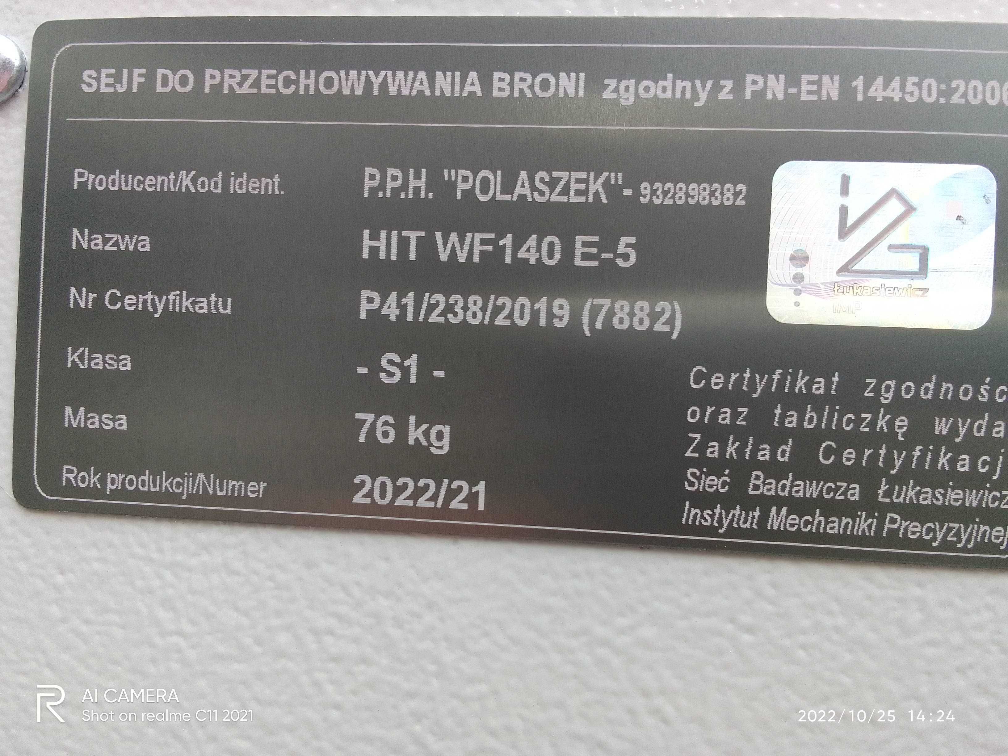 Szafa myśliwska na broń 7 luf z optyką S1 Polaszek HIT-WF-140 E-5