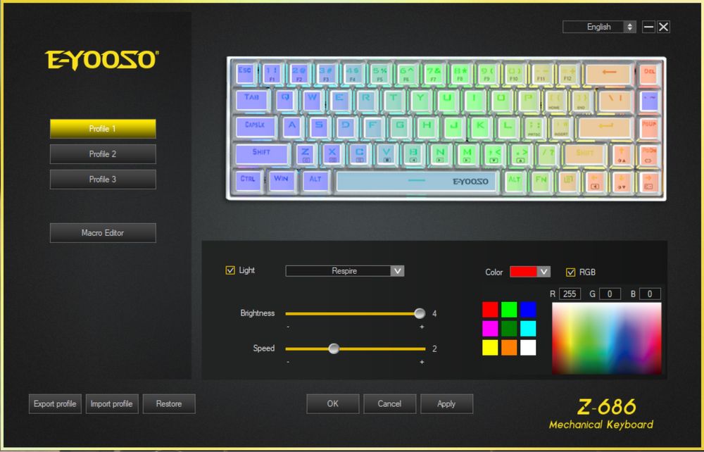 НОВІ Механічні Клавіатури E-YOOSO Z686RGB (RED SWITCH)
