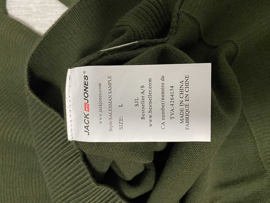 Чоловічий светр, кофта JACK & JONES, розмір L, колір хакі