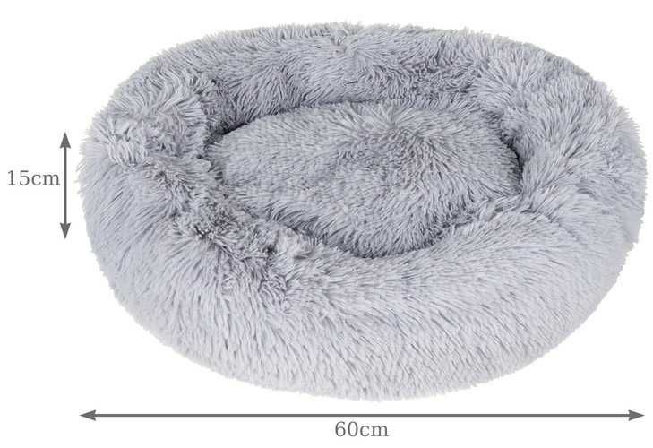 Лежак для собак Purlov 60 см - сіра, М'яка подушка Ліжко для тварин