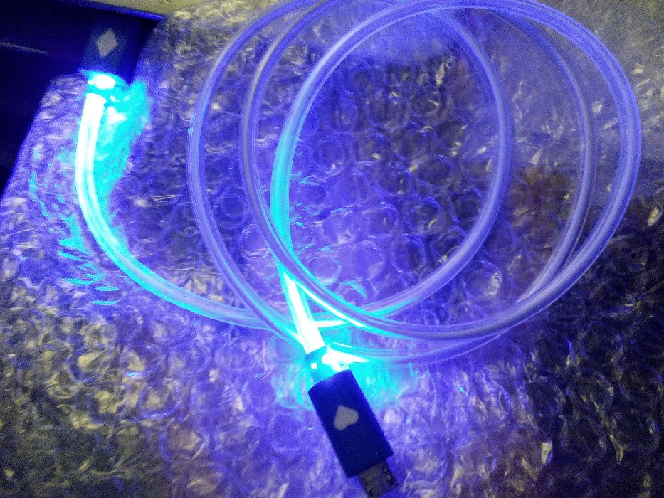 Cabo USB iluminado led micro usb