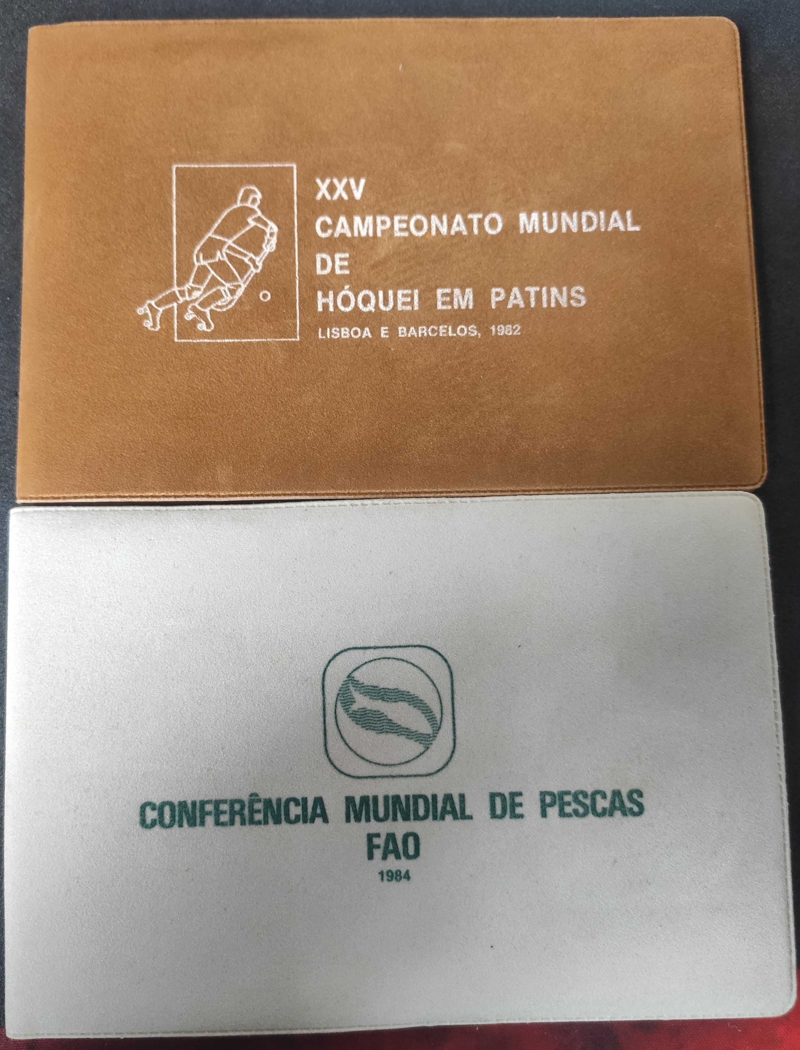 Conjunto 2 carteiras Moeda Pescas FAO + Moedas Mundial de Hóquei