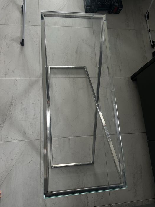 Konsola metalowa szklana