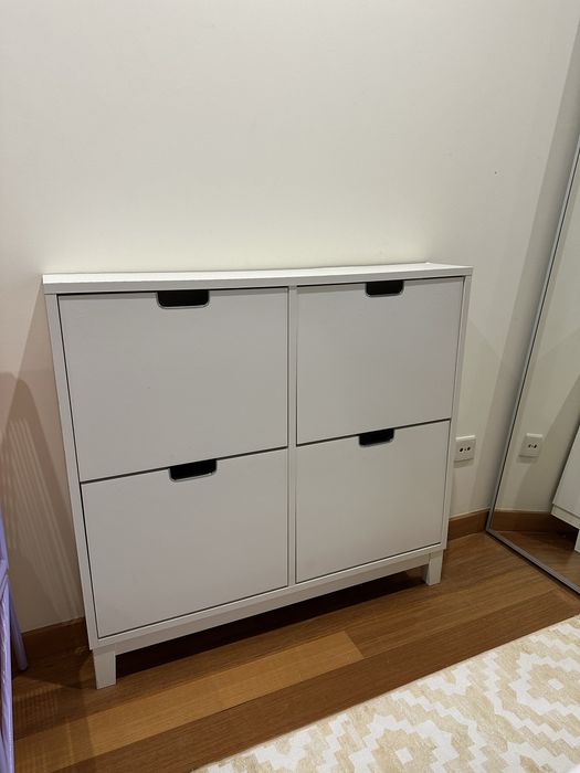 Sapateira c/4 compartimentos, branco, 96x17x90 cm