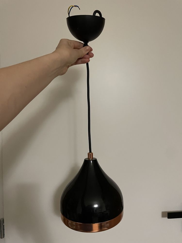 Złoto czarna lampa wisząca żyrandol