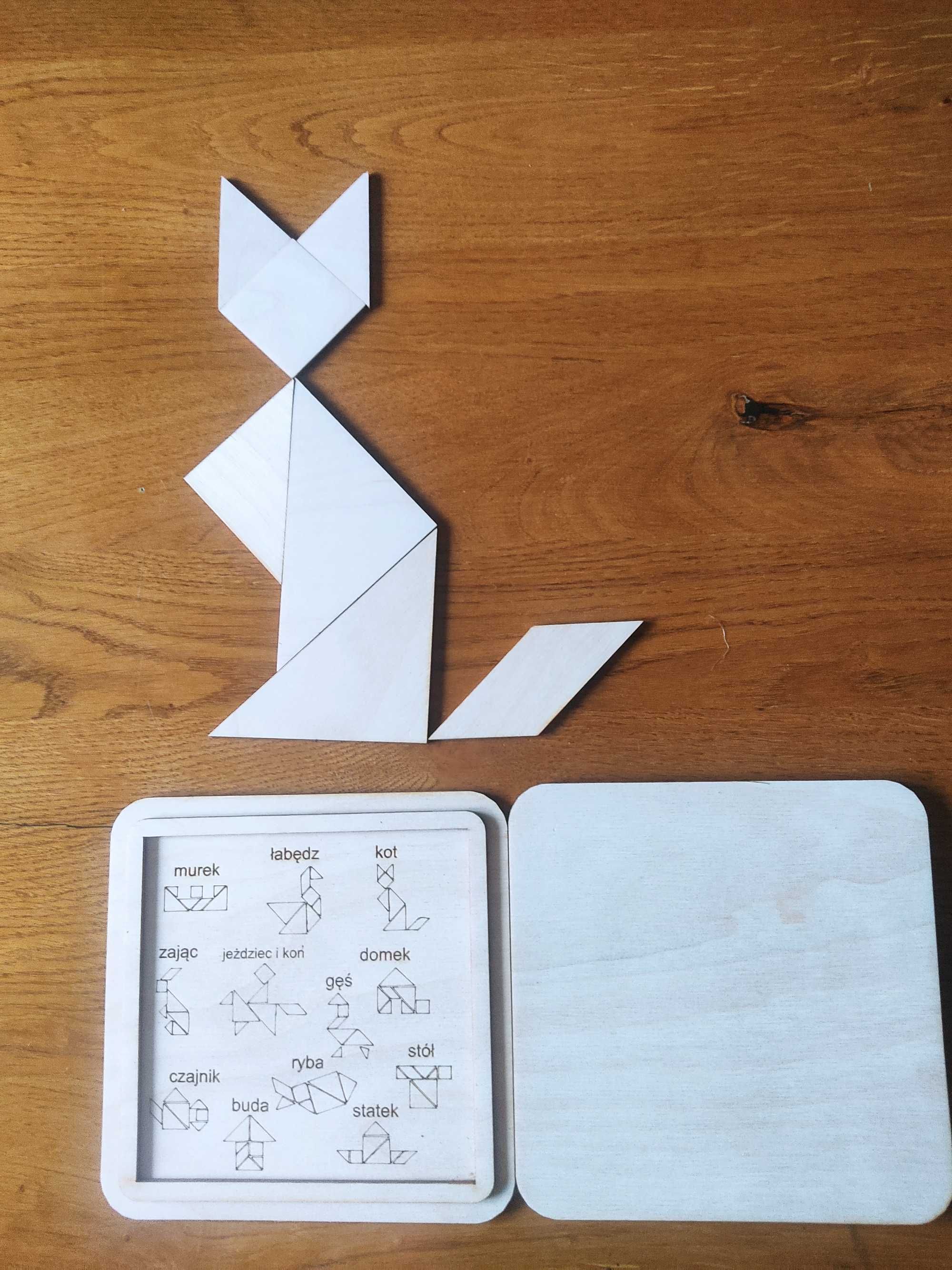 Drewniany tangram/układanka dla dzieci