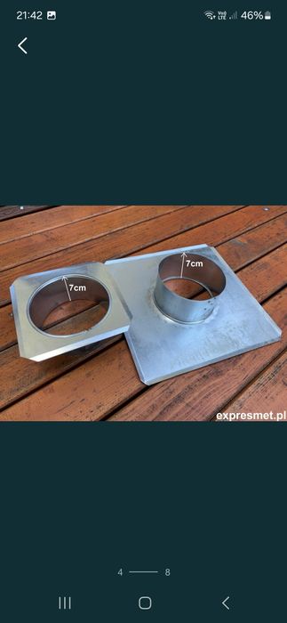 Nasada daszek kominek rozeta Trojnik rura dymowa  kolanko do pieca koz