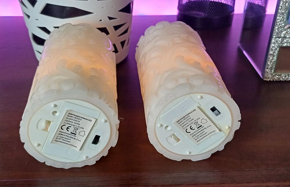 Świeca dekoracyjna Led woskowa  biała 18cm