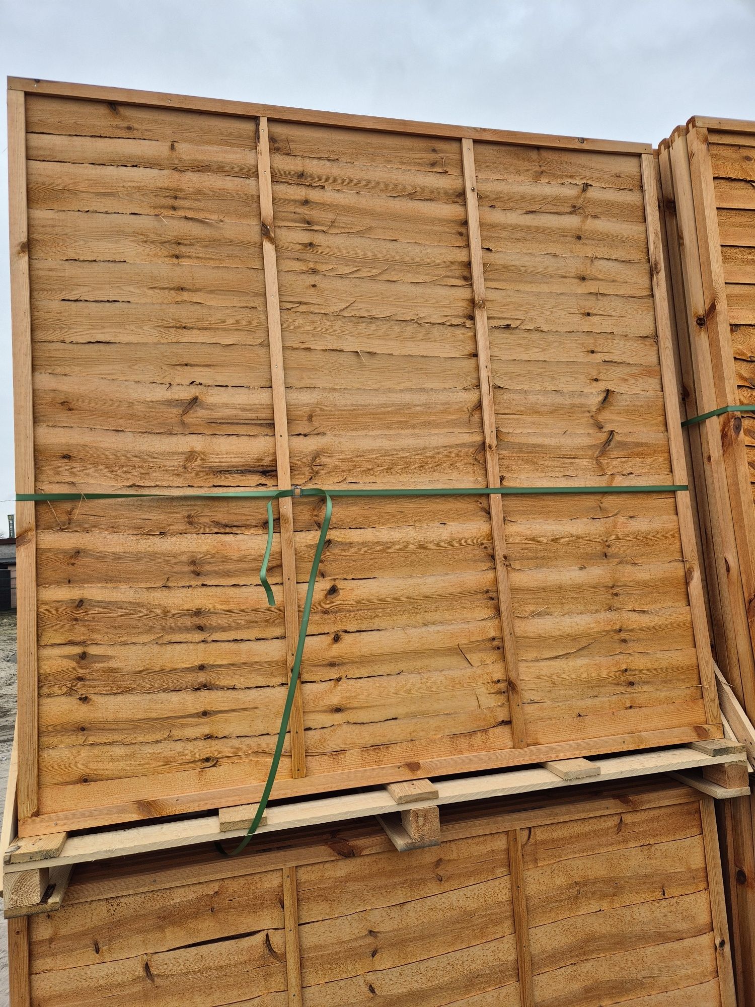 Panel lamelowy ogrodzeniowy płot drewniany  180x180 Gruby
