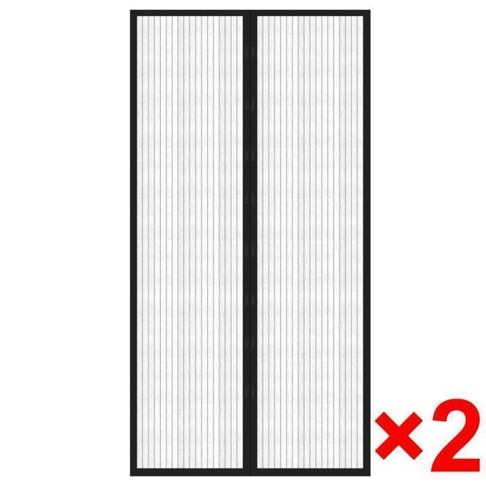 Moskitiery na drzwi, 210 x 100 cm, 2 szt., z magnesem, czarne