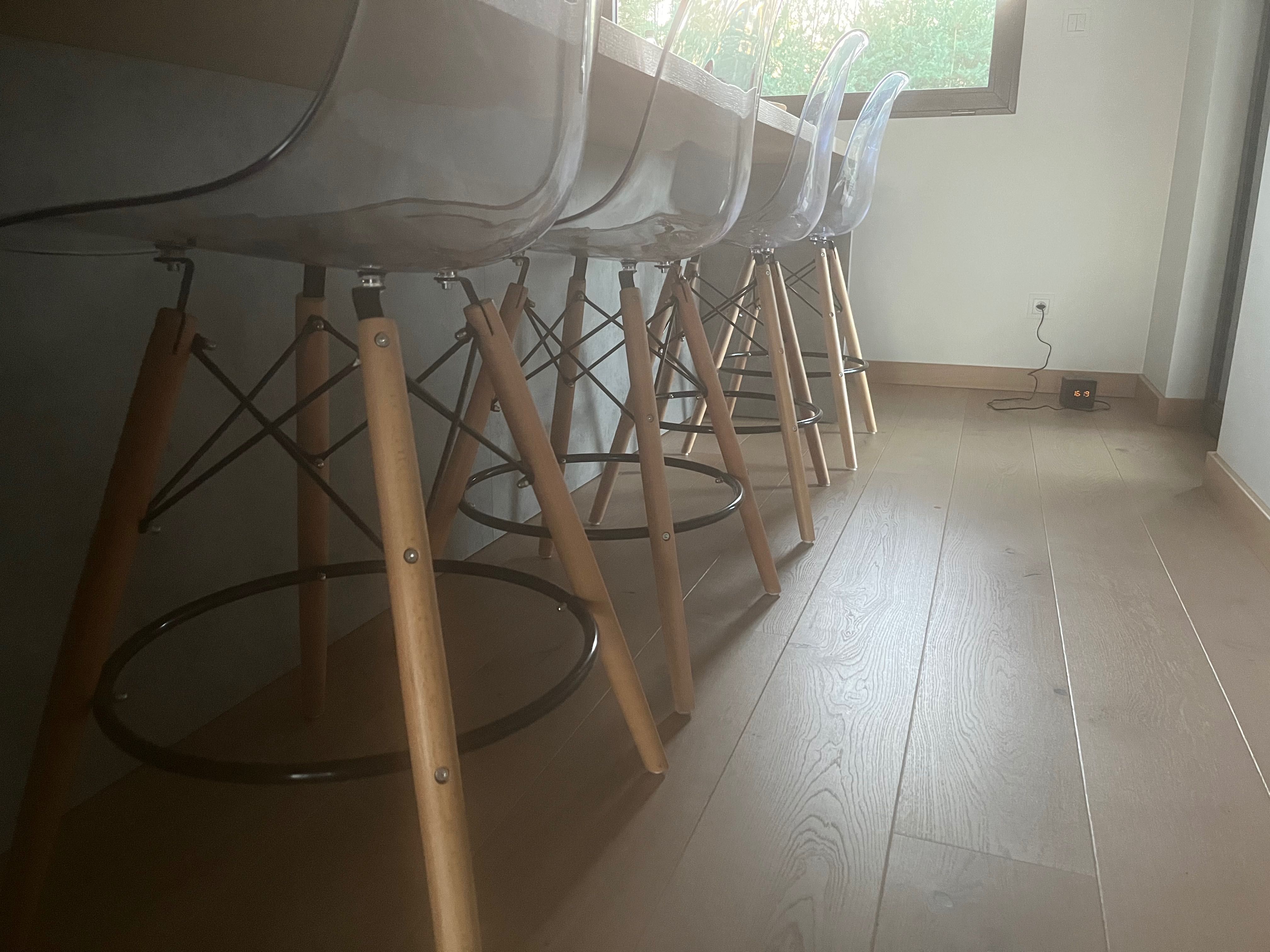 Hokery/Krzesła plexa+drewno