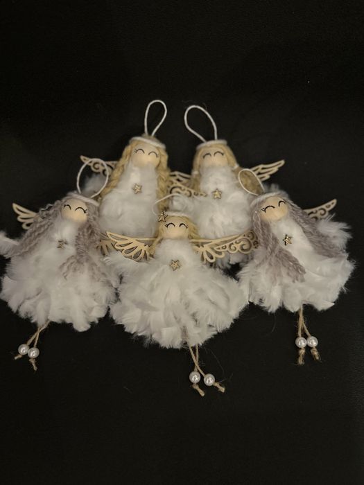 Aniołki ręcznie robione, ozdoby na choinkę