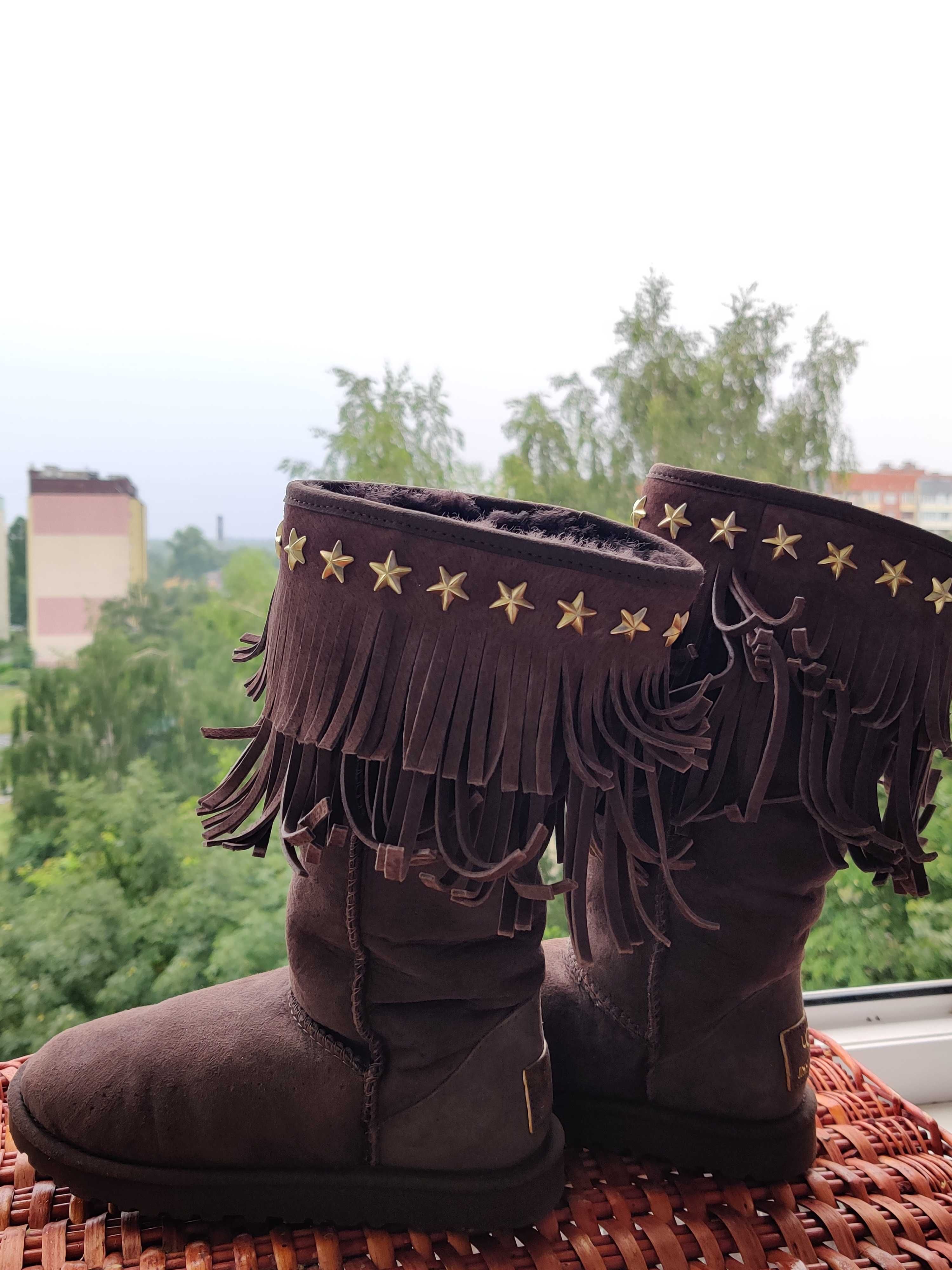 Сапоги UGG Jimmy Choo модель 3045 размер 36 замша цегейка