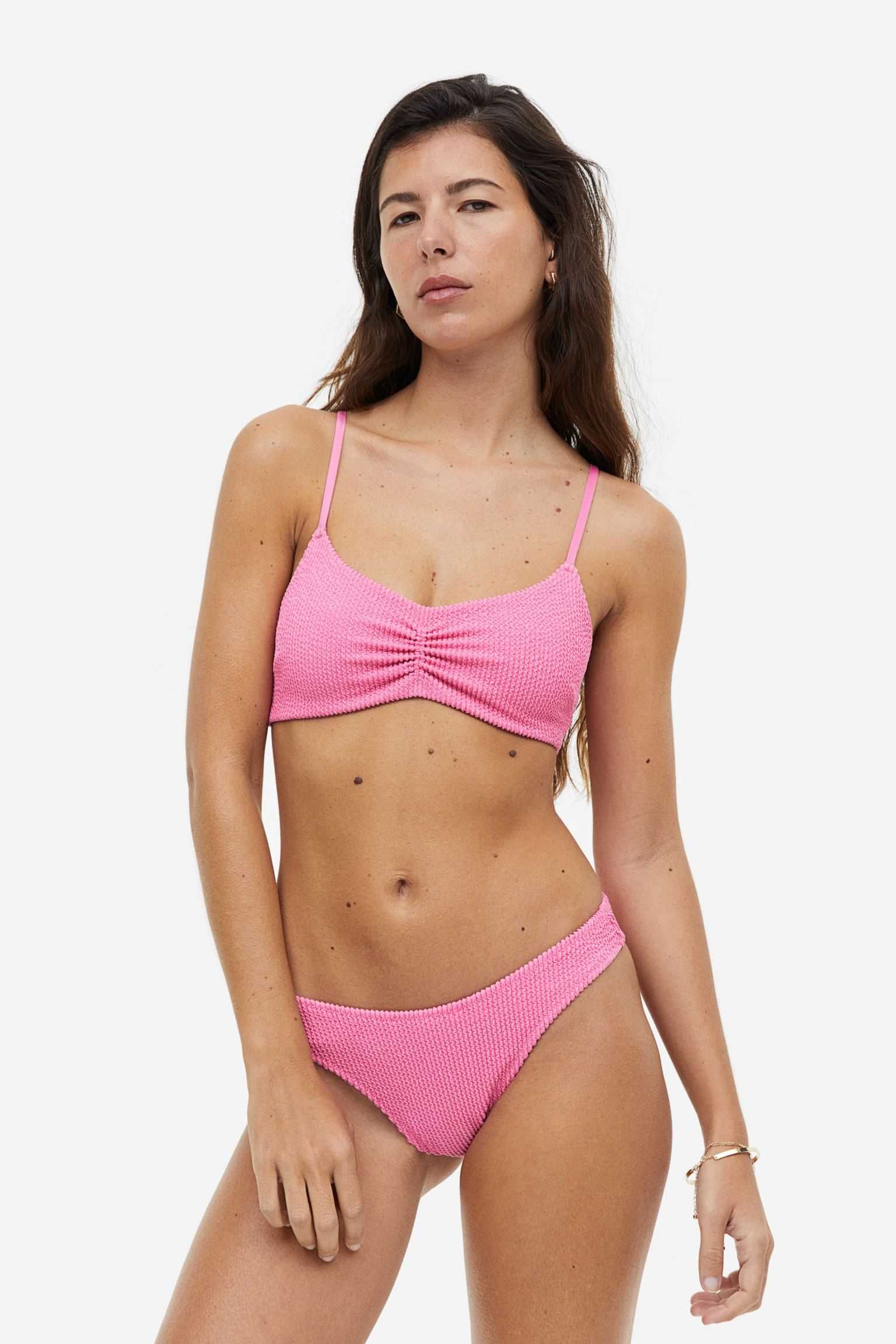 Женский купальник розовый зелёный H&M