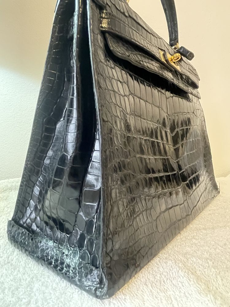 Vintage real Hermès crocodile Kelly bag