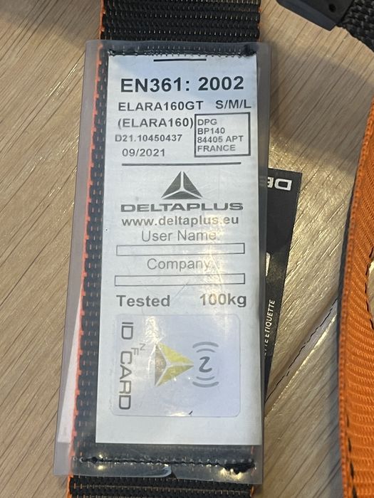 Zestaw asekuracyjny ELARA Delta Plus, Szelki do prac na wysokościach