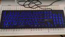 Teclado slim USB - retro iluminação azul - MK Plus