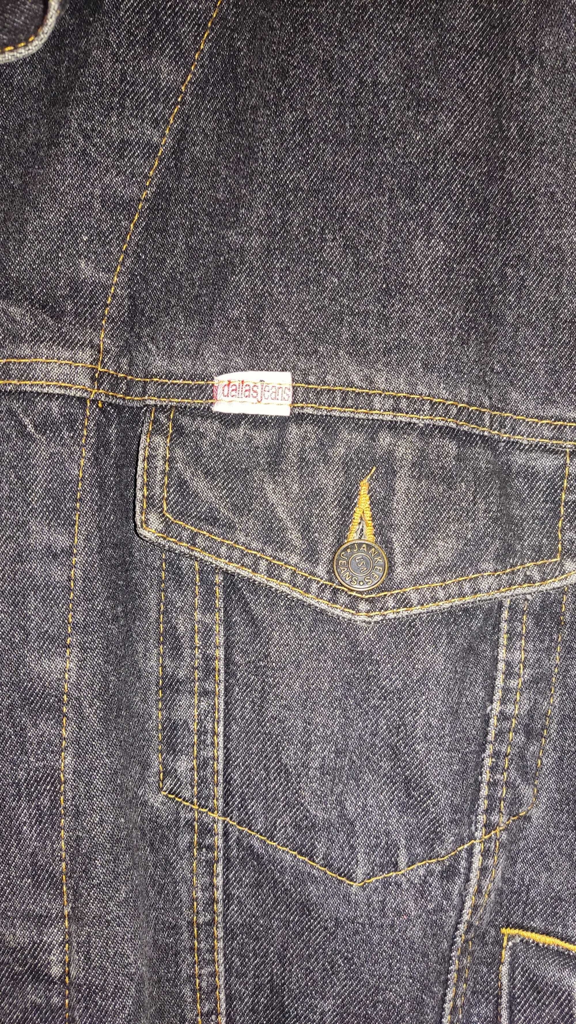 Czarna, męska kurtka jeansowa Dallas - Vintage
