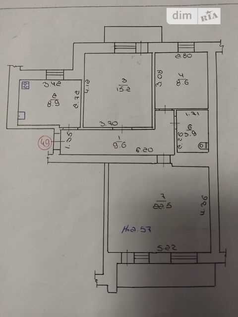 3к! квартира, Поділ, 5/10 пов, 73 м2, цегла, косметика, роздільні кімн