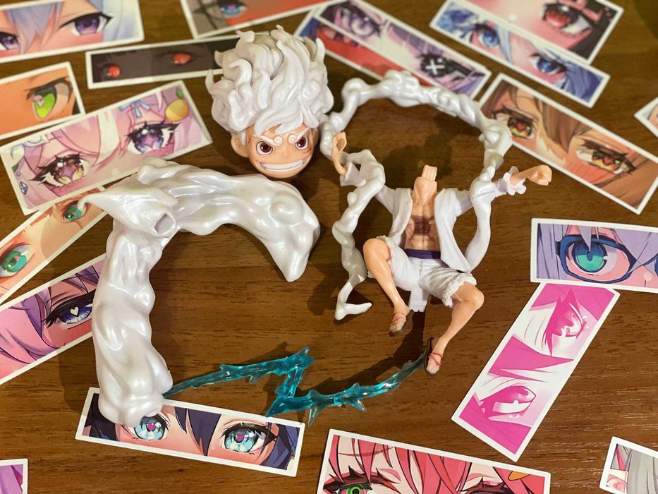 НОВА аніме фігурка Луффі Gear 5 One Piece / 18 см + 3 наліпки бонусом