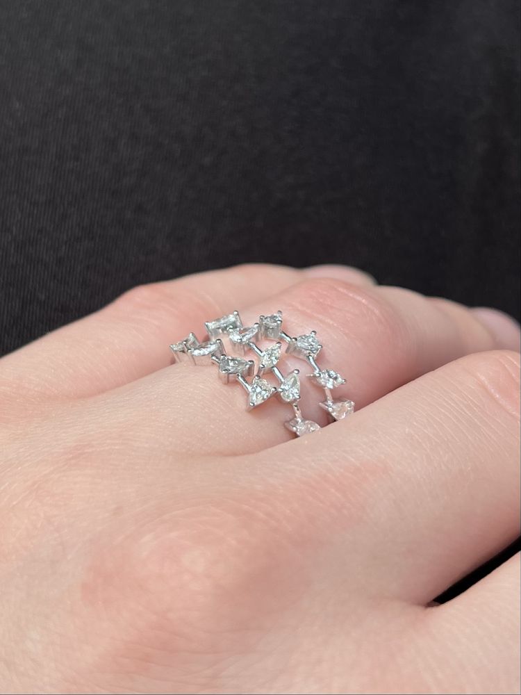 Каблучка доріжка з діамантами 0.70ct кольцо дорожка бриллианты