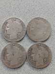 4 x 2 franki 1871 r. A i K Francja srebro Ceres