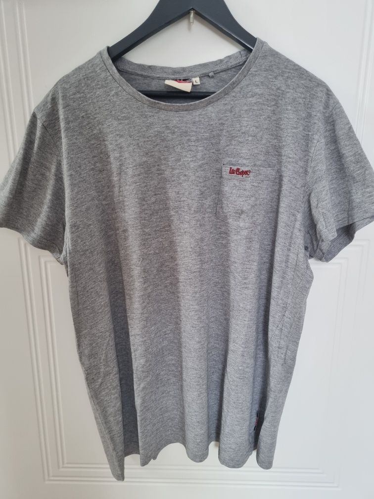 Lee Cooper – szara koszulka męska L, krótki rękaw