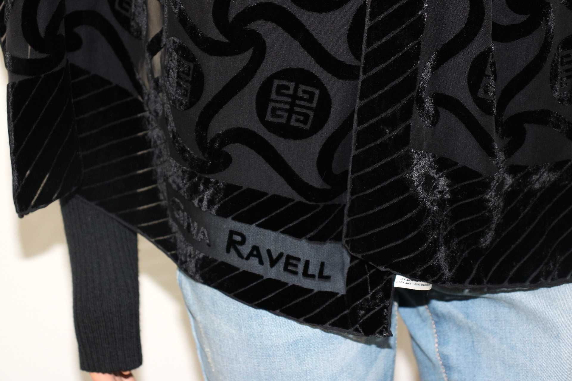 sr9 Gina Ravell markowy aksamitny szalik Wiskoza Jedwab 53x160