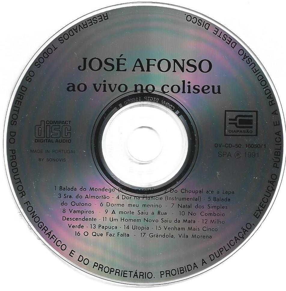 José Afonso	- - - - -		Ao Vivo no Coliseu	- - - - -	CD